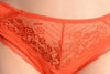 Cotton With Cut In Lace Panel Orange High Leg Brazilian