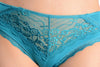 Cotton With Cut In Lace Panel Blue High Leg Brazilian