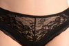 Cotton With Cut In Lace Panel Black High Leg Brazilian