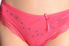 Cotton With Lace Trim, White & Blue Crystals Bright Pink Brazilian