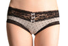 Spotted Cotton & Lace Trim Grey Bandeau Brazilian