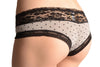 Spotted Cotton & Lace Trim Grey Bandeau Brazilian
