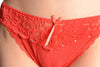 Cotton & Lace Top Trim With Crystals Orange Pink High Leg Brazilian