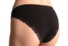 Cotton & Lace Top Trim With Crystals Black High Leg Brazilian