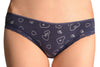 Soft Cotton With Lace Trim & Glitter Hearts Green Navy Blue High Leg Brazilian