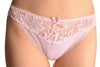 Cotton & Lace Top Trim With Crystals baby Pink High Leg Brazilian