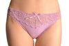Cotton & Lace Top Trim With Crystals Lilac High Leg Brazilian
