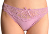 Cotton & Lace Top Trim With Crystals Lilac High Leg Brazilian