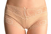 Cotton With Lace Trim & Crystals Beige Brazilian