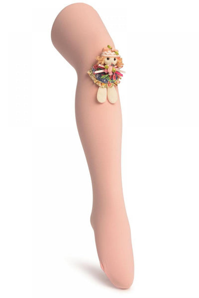 Pink With Little Doll Applique - Girls Tights