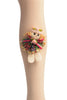 Cream With Little Doll Applique - Girls Tights