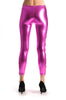 Pink Shiny Faux Leather Wet Look With Side Zip