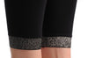Black Capri (leggings) With Silver Lurex Trim