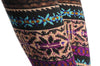 Beige Blue Purple & Brown On Black Aztec Jacquard Knit Print