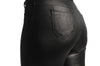 Black Wet Look Tight Fit Faux Leather Trousers