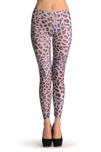 Grey & Pink Leopard Faux