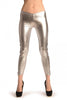 Silver Shiny Faux Leather Wet Look With Side Zip