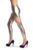Silver Faux Leather Suspender Clip On Leggings