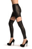 Black Faux Leather Suspender Clip On Leggings