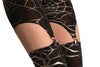 Silver Cobweb On Black Suspender Clip On Leggings (Halloween)