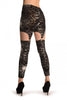 Silver Cobweb On Black Suspender Clip On Leggings (Halloween)