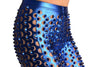 Blue 3D Cut Through Faux Leather Spikes