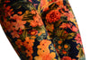 Velvet With Printed Large Garden Flowers On Blue