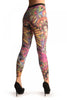 A Girl With Flowers Tattoo Leggings