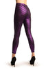 Purple Shiny Mermaid Scales Leggings