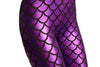 Purple Shiny Gloss Mermaid Scales Leggings