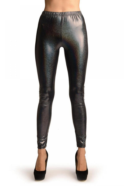 Grey Shiny Gloss Sparkles Leggings