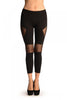 Black Cotton With Small And Medium Mesh Panels Leggings