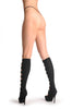 Black Cut Out Leg Warmers With Studs