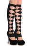 Black Cut Out Leg Warmers With Studs