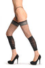 Mesh With Woven Floral Garter & Bows