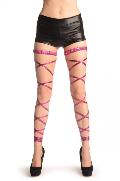 Pink Metallic Leg Wrap With Elasticated Top