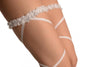 White Elasticated Ribbon Leg Wrap & Lace Garter