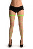 Neon Green Elasticated Ribbon Leg Wrap & Lace Garter