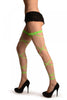 Neon Green Elasticated Ribbon Leg Wrap & Lace Garter