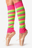 Yellow, Green & Pink Neon Stripes Dance/Ballet Leg Warmers