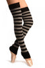 Grey & Black Stripes Dance/Ballet Leg Warmers
