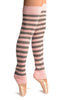 Pink & Grey Stripes Dance/Ballet Leg Warmers