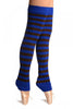 Blue & Brown Stripes Dance/Ballet Leg Warmers