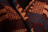 Peach, Beige & Blue Aztec On Boudreaux Blanket Wrap (Poncho)