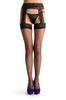 Black Fishnet Stockings With Attached Lace Suspender Belt