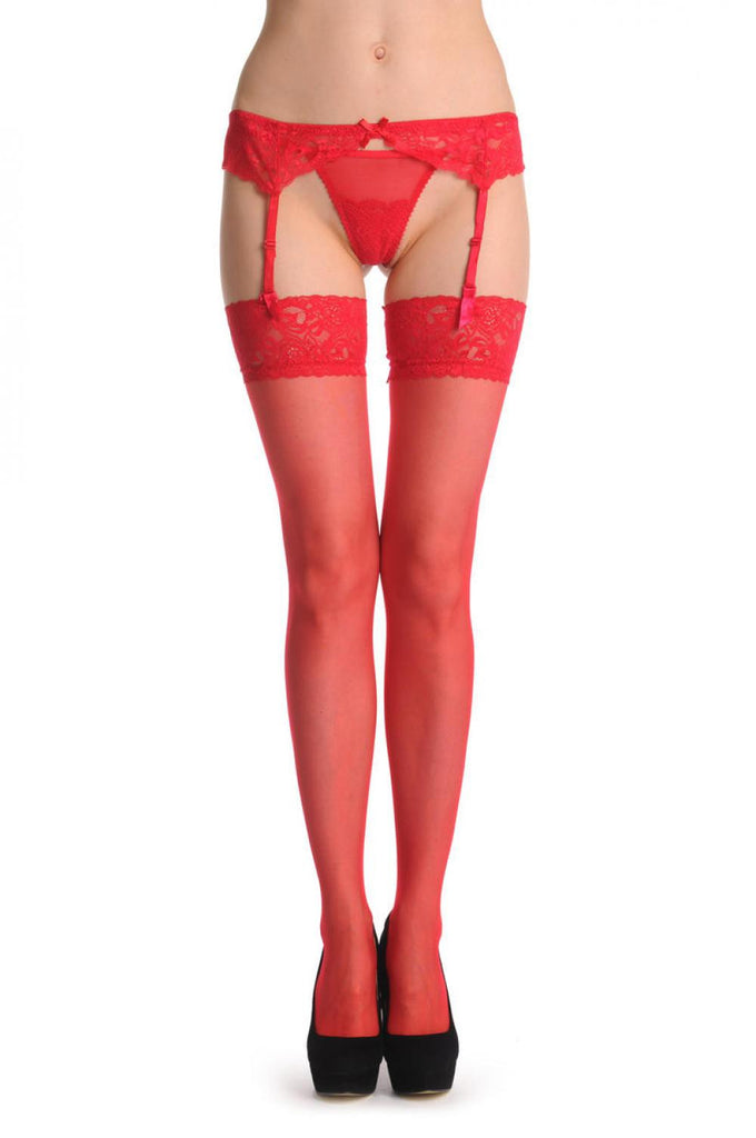 Mangle mærkelig Uddrag Red Stockings With Adjustable Suspender Belt | LissKiss