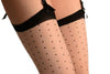 Beige With Black Seam, Polka Dots & Bow Stockings