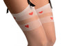 White Stockings With Red Hearts Striped Top