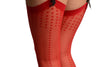 Red Stockings With Dotted Seam And Top