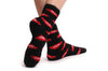 Black With Red Lips Luxury Soft Feather Touch Bed Lounge Socks